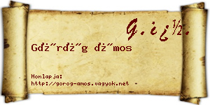 Görög Ámos névjegykártya